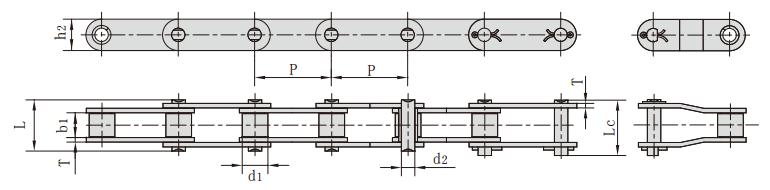 C208A_C<font color='red'>2040</font> 雙節距輸送鏈